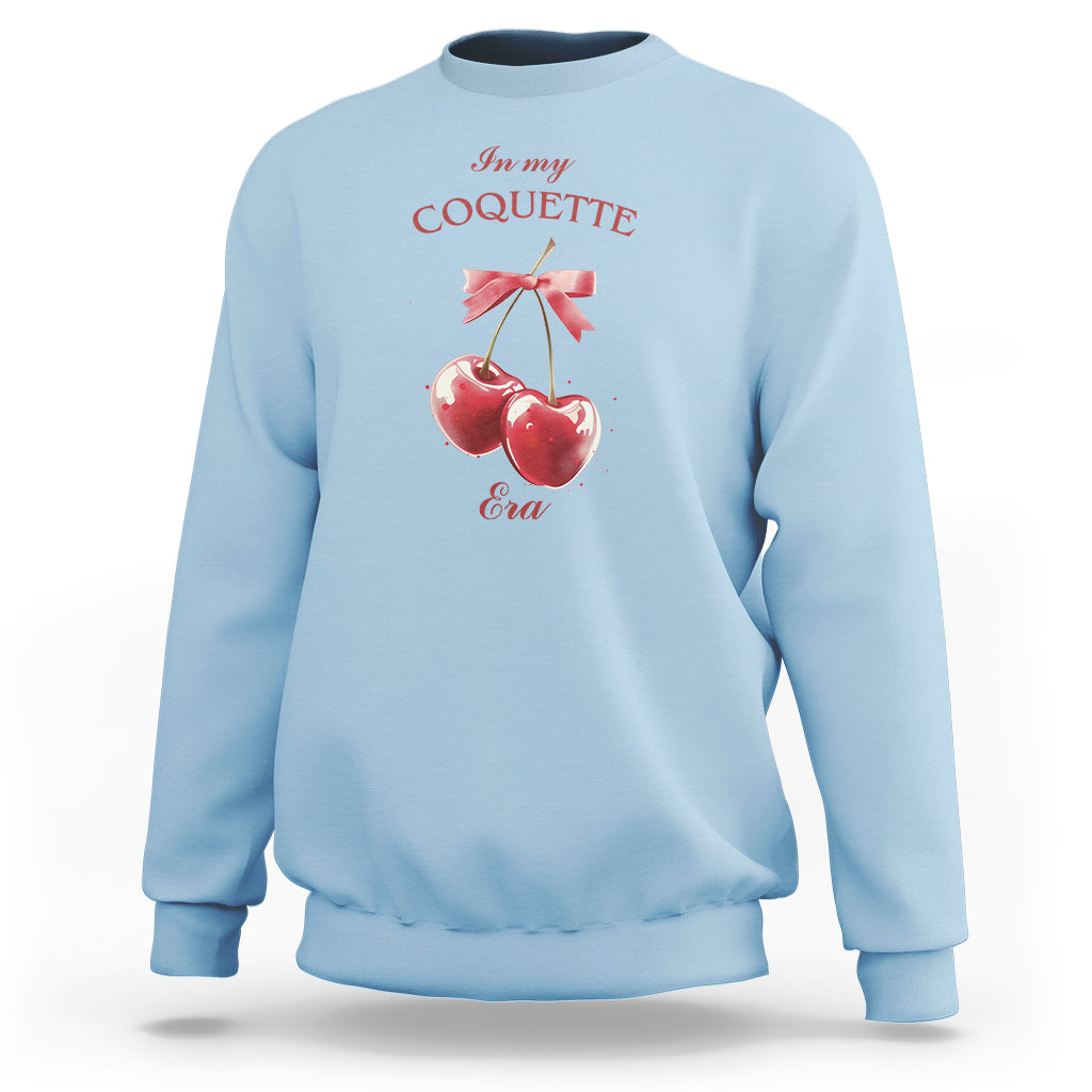 In My Coquette Era Sweatshirt Red Bow Cherry - Wonder Print Shop