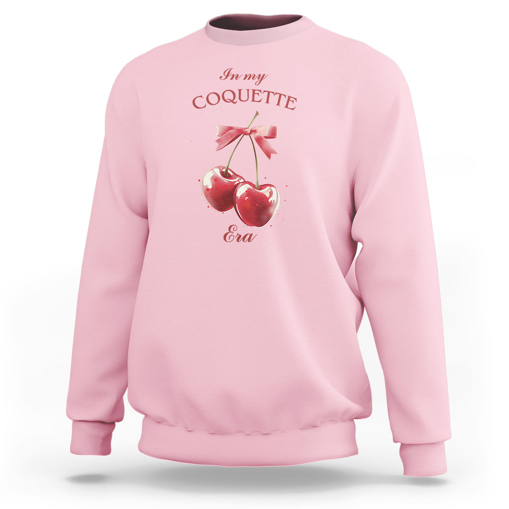 In My Coquette Era Sweatshirt Red Bow Cherry - Wonder Print Shop