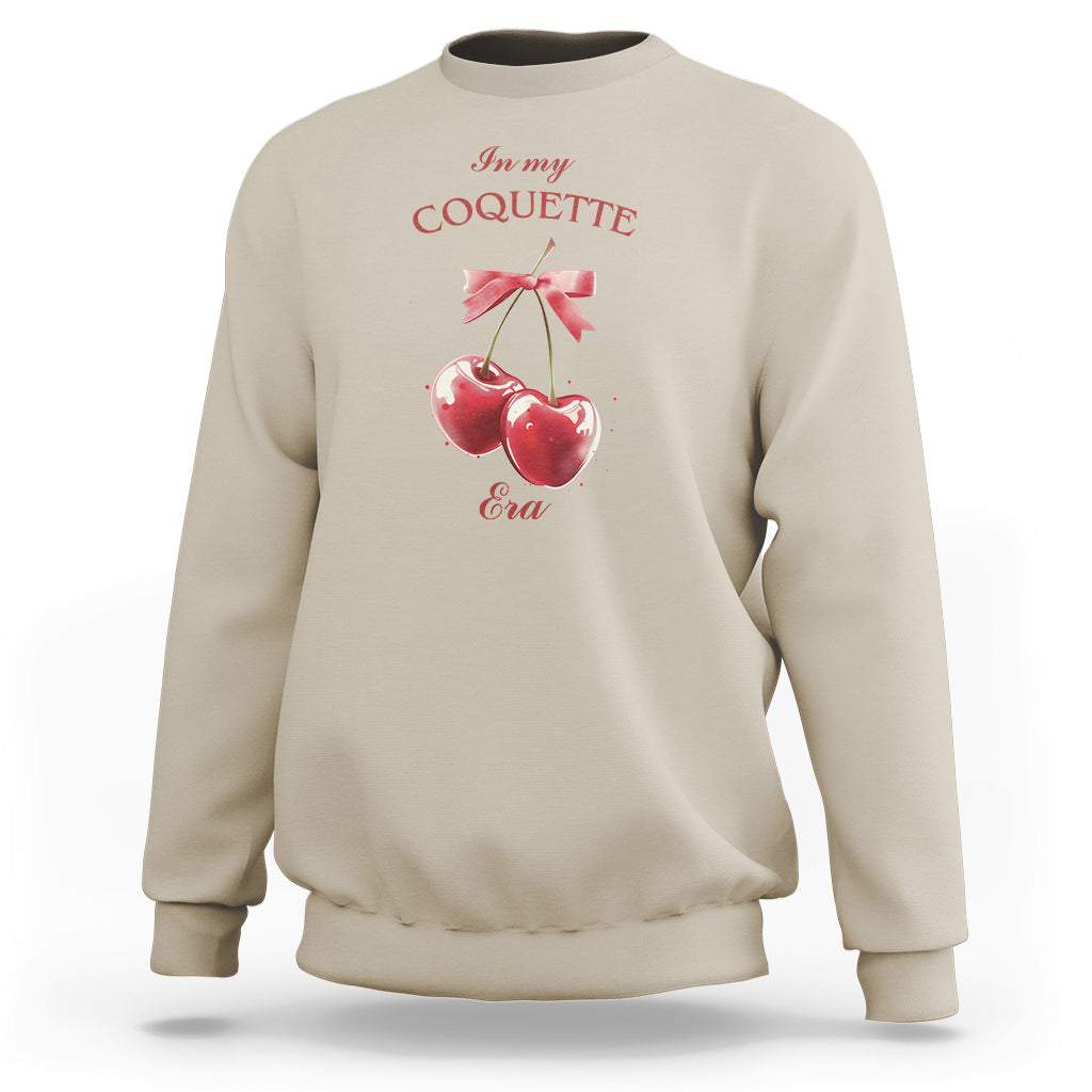In My Coquette Era Sweatshirt Red Bow Cherry - Wonder Print Shop