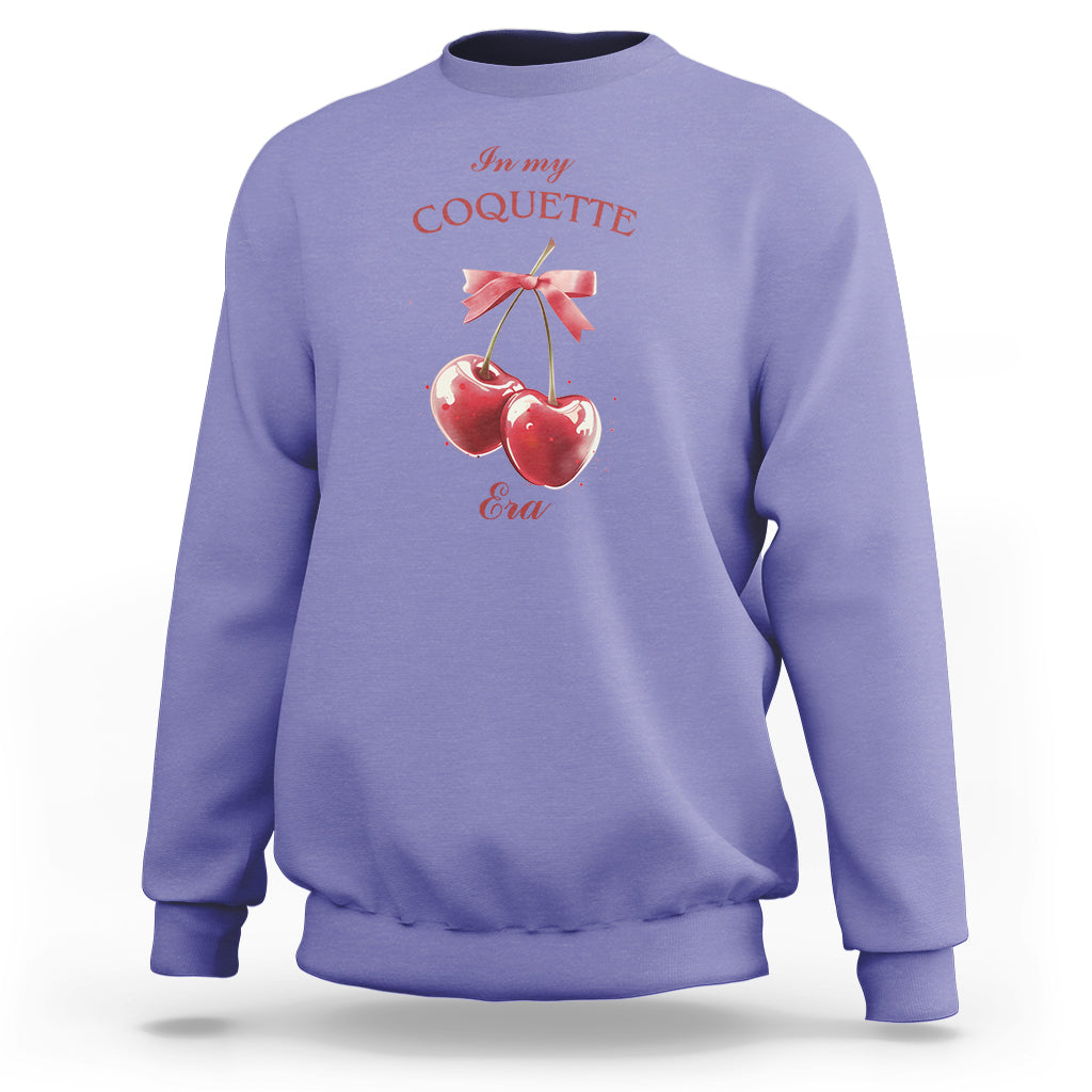 In My Coquette Era Sweatshirt Red Bow Cherry - Wonder Print Shop
