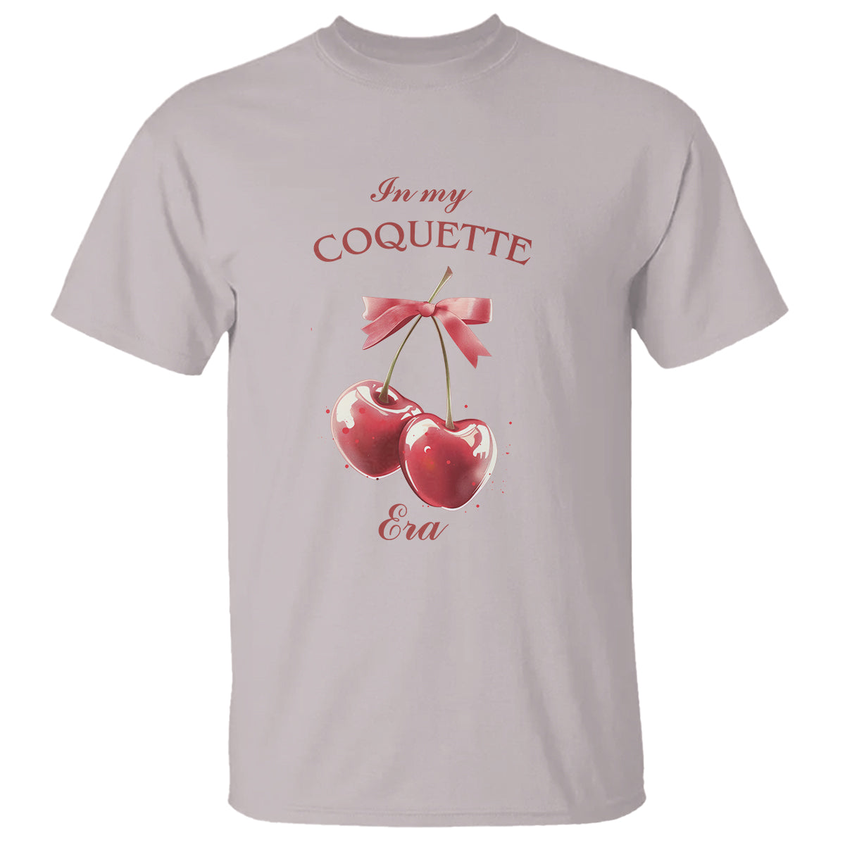 In My Coquette Era T Shirt Red Bow Cherry - Wonder Print Shop