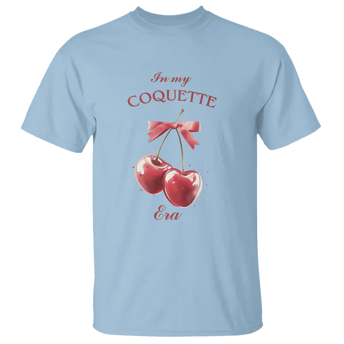 In My Coquette Era T Shirt Red Bow Cherry - Wonder Print Shop