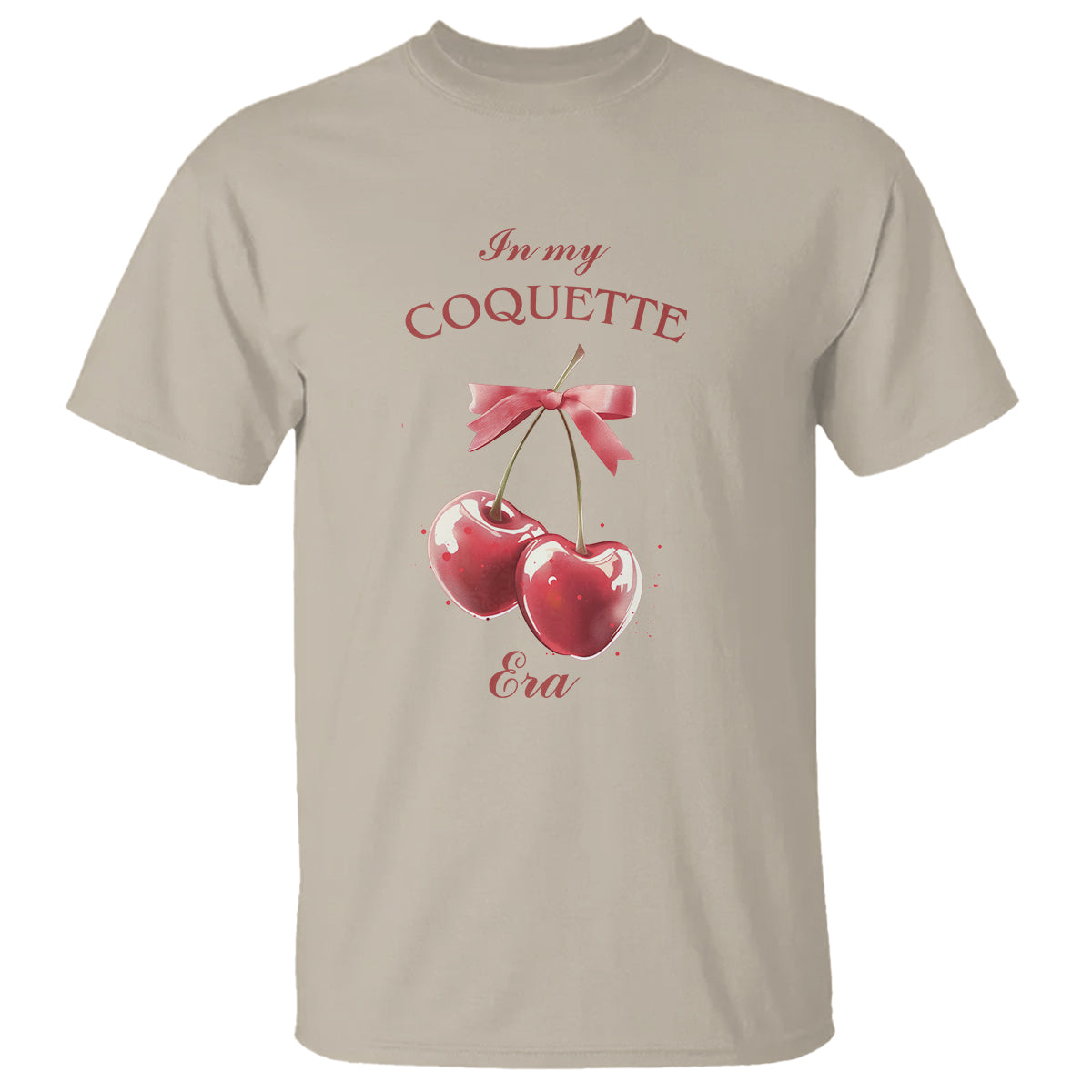 In My Coquette Era T Shirt Red Bow Cherry - Wonder Print Shop