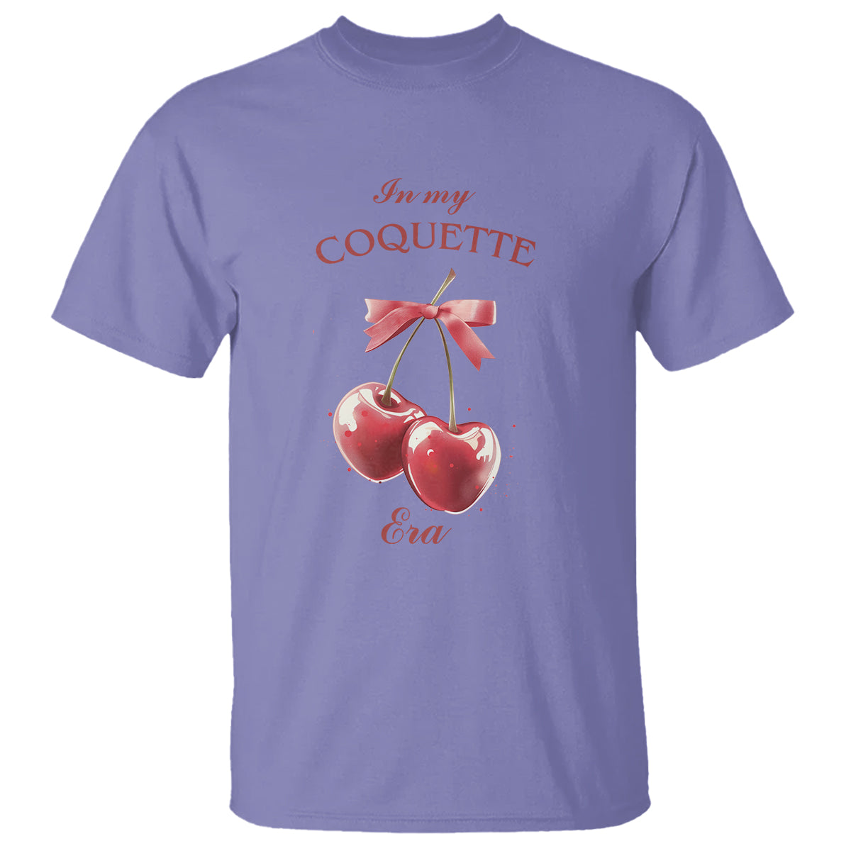 In My Coquette Era T Shirt Red Bow Cherry - Wonder Print Shop