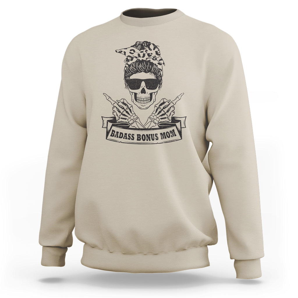 Funny Stepmom Sweatshirt Badass Bonus Mom TS02
