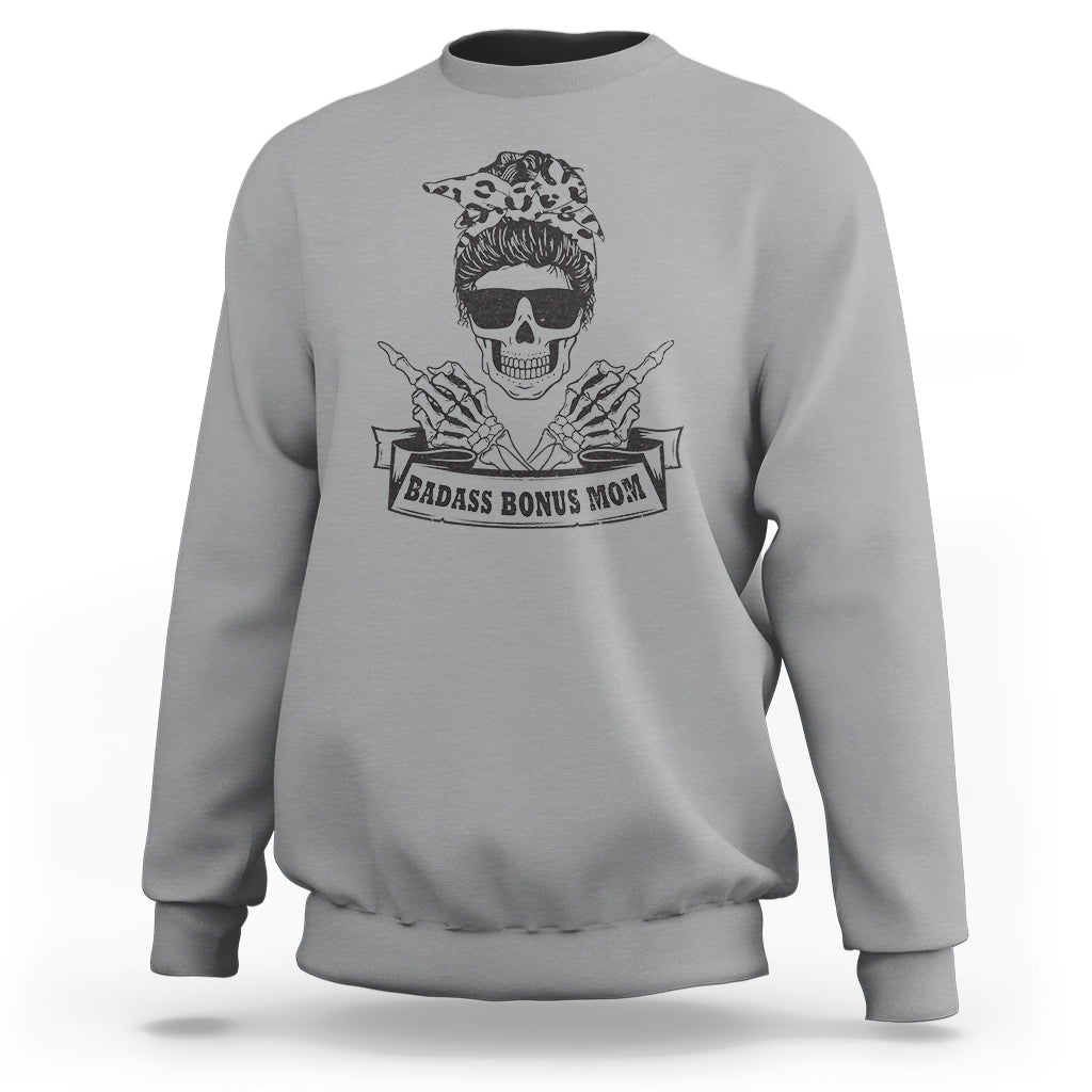 Funny Stepmom Sweatshirt Badass Bonus Mom TS02