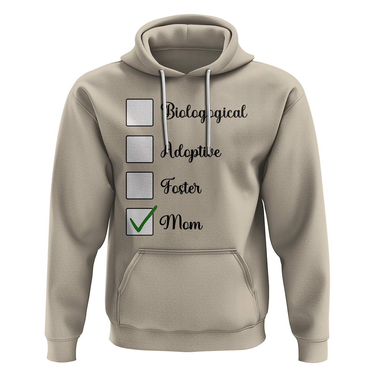 Adoptive Mom Hoodie Biological Adoptive Foster Mom - Wonder Print Shop