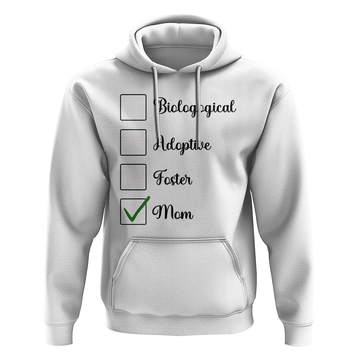 Adoptive Mom Hoodie Biological Adoptive Foster Mom - Wonder Print Shop