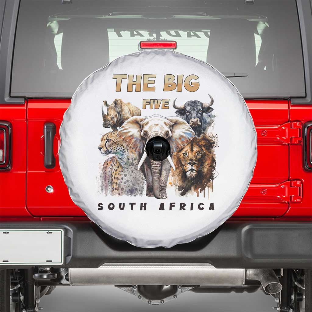 The Big Five South Africa Spare Tire Cover Elephant Lion Rhino Buffalo Leopard Animals Safari Wildlife
