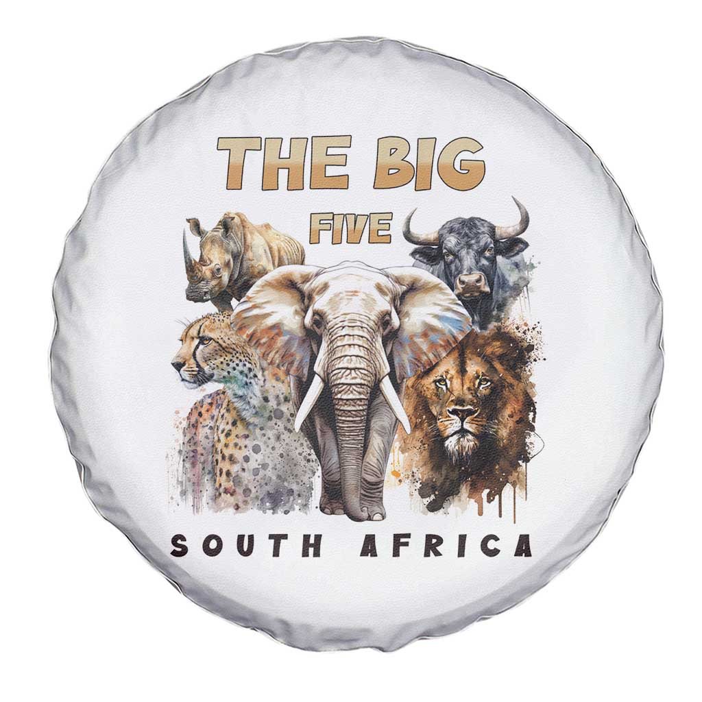 The Big Five South Africa Spare Tire Cover Elephant Lion Rhino Buffalo Leopard Animals Safari Wildlife