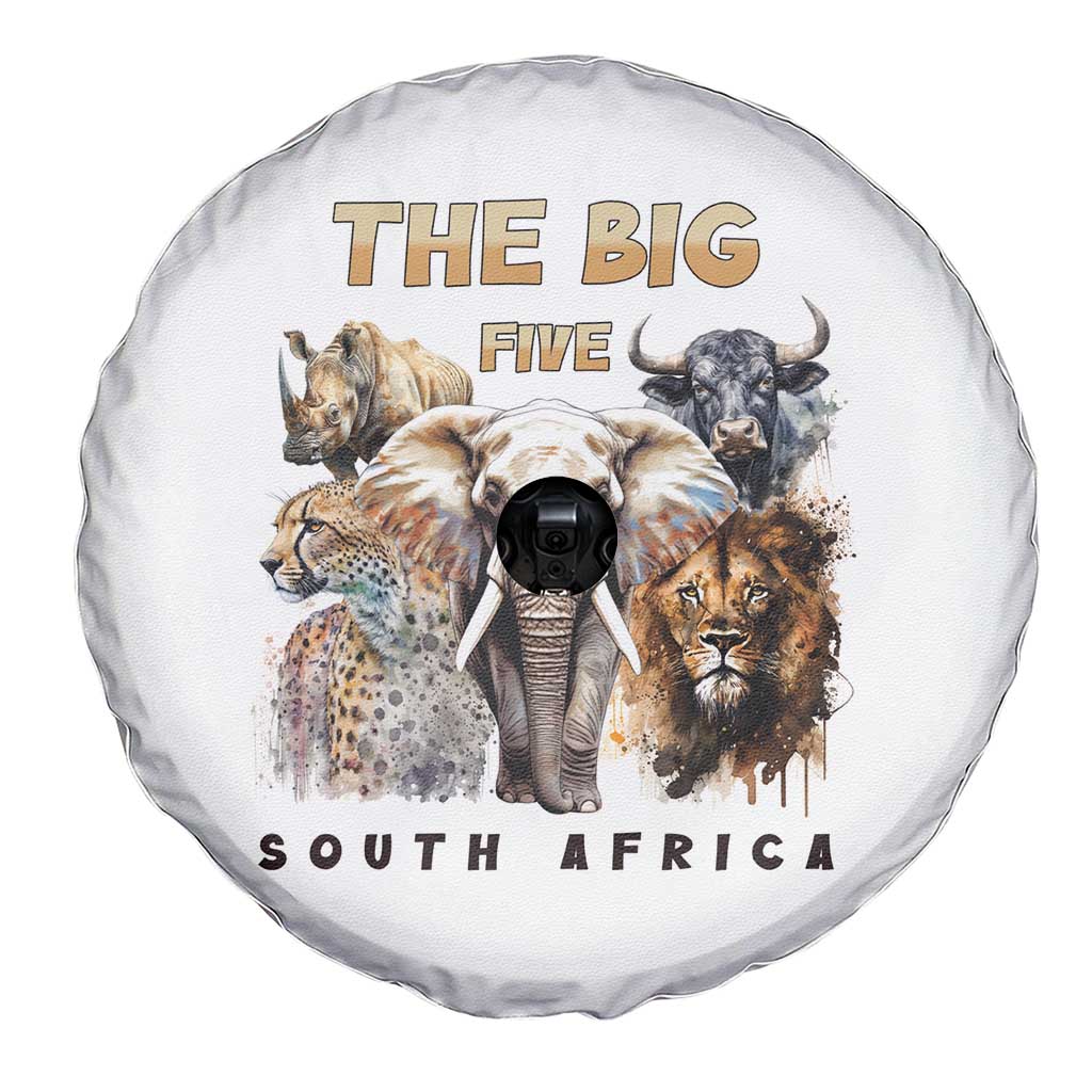 The Big Five South Africa Spare Tire Cover Elephant Lion Rhino Buffalo Leopard Animals Safari Wildlife