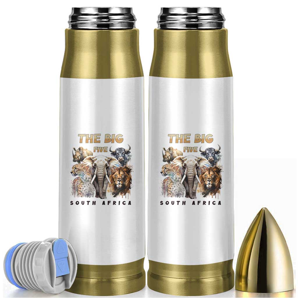 The Big Five South Africa Bullet Tumbler Elephant Lion Rhino Buffalo Leopard Animals Safari Wildlife