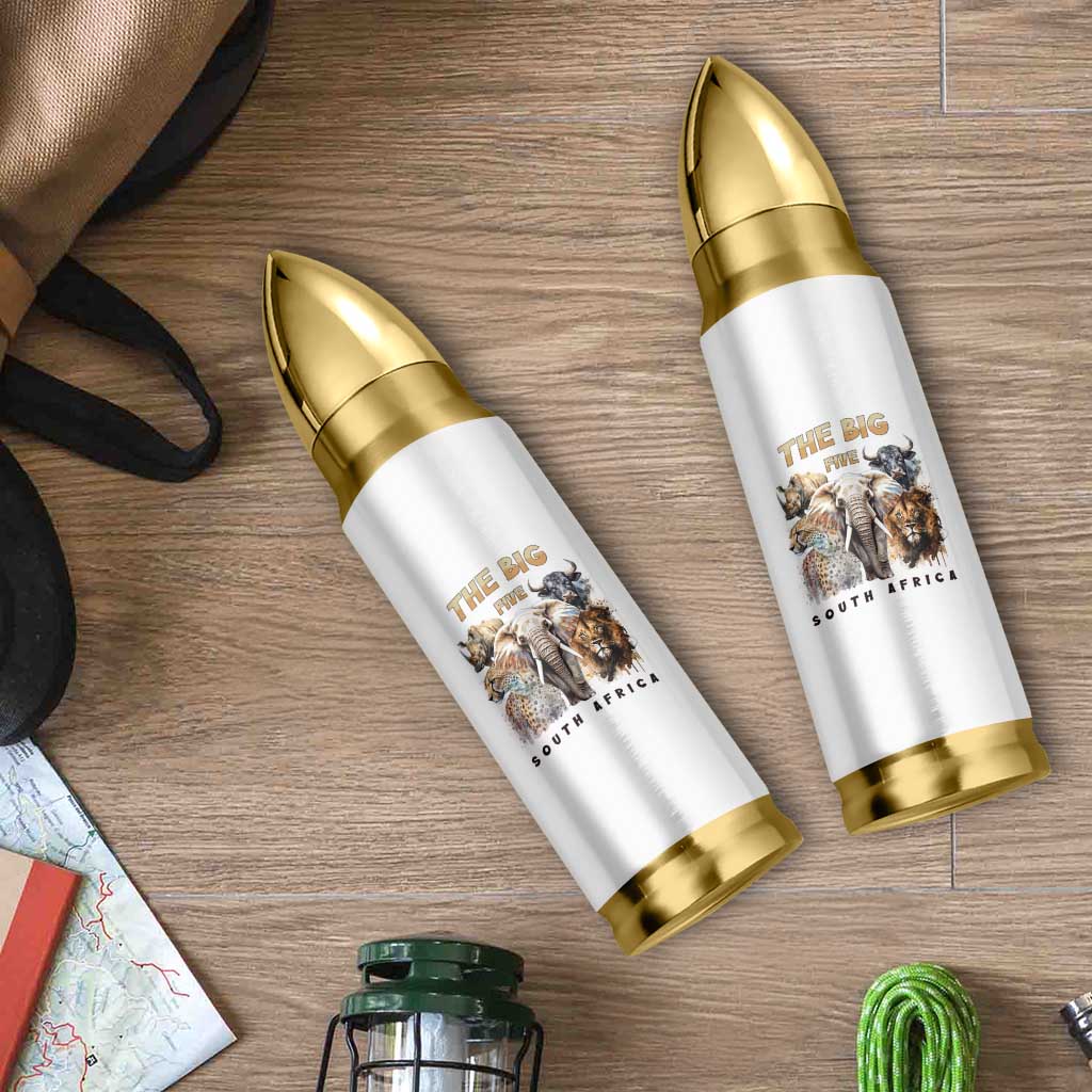 The Big Five South Africa Bullet Tumbler Elephant Lion Rhino Buffalo Leopard Animals Safari Wildlife