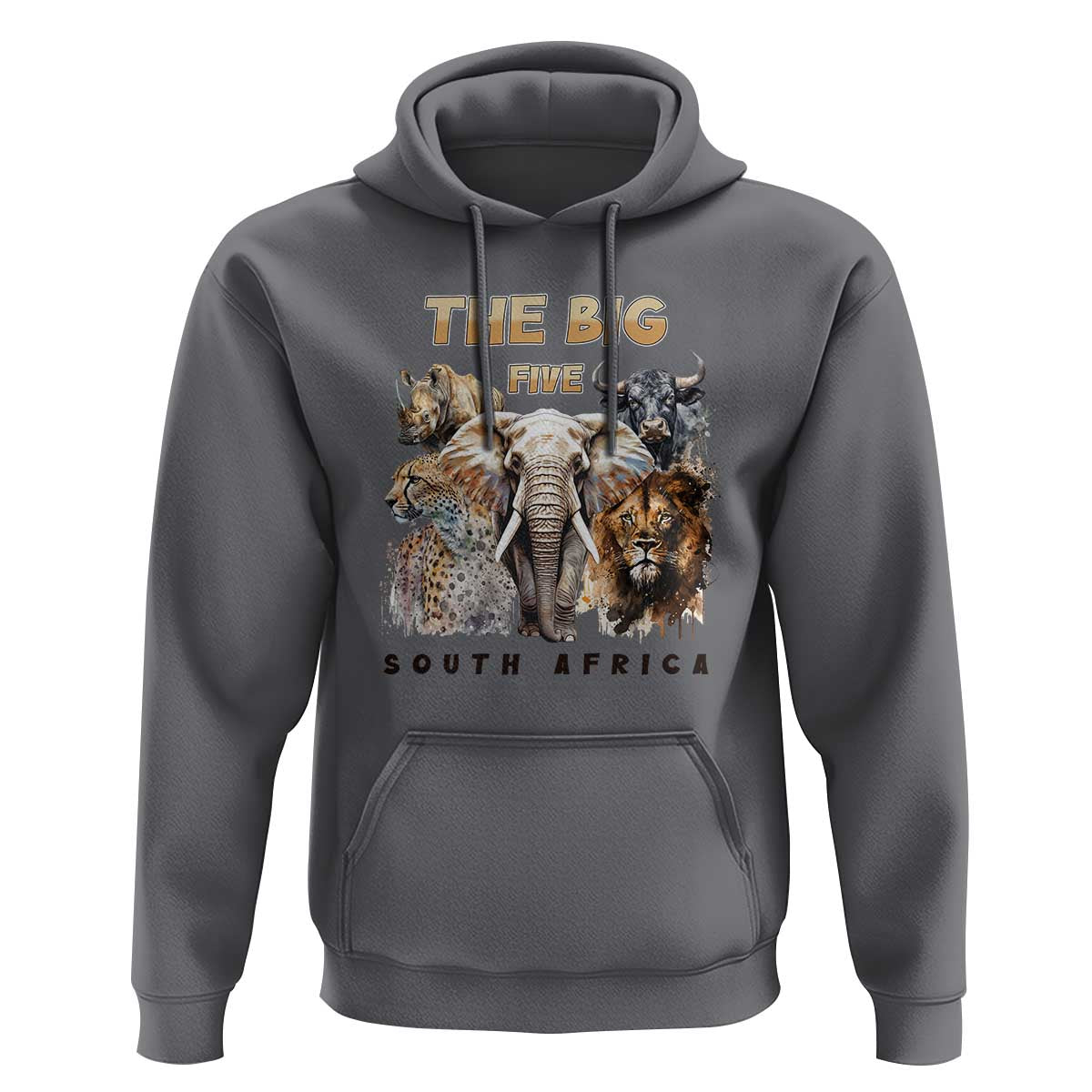 The Big Five South Africa Hoodie Elephant Lion Rhino Buffalo Leopard Animals Safari Wildlife
