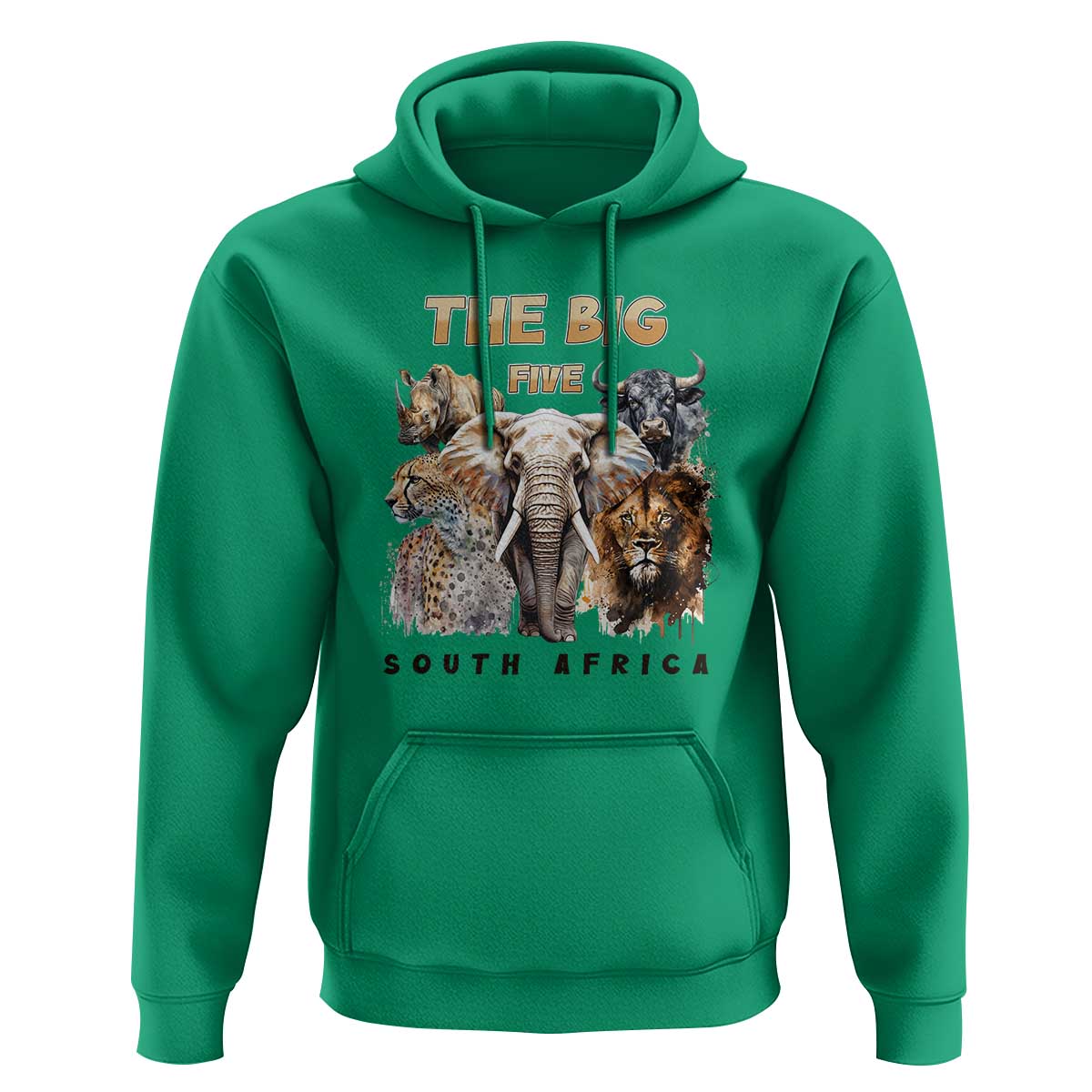 The Big Five South Africa Hoodie Elephant Lion Rhino Buffalo Leopard Animals Safari Wildlife