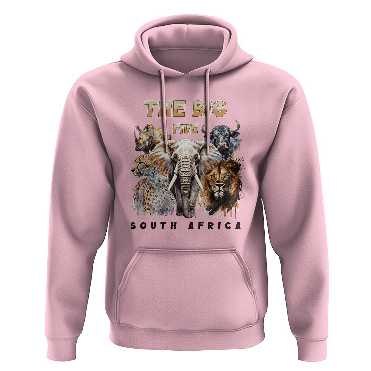 The Big Five South Africa Hoodie Elephant Lion Rhino Buffalo Leopard Animals Safari Wildlife
