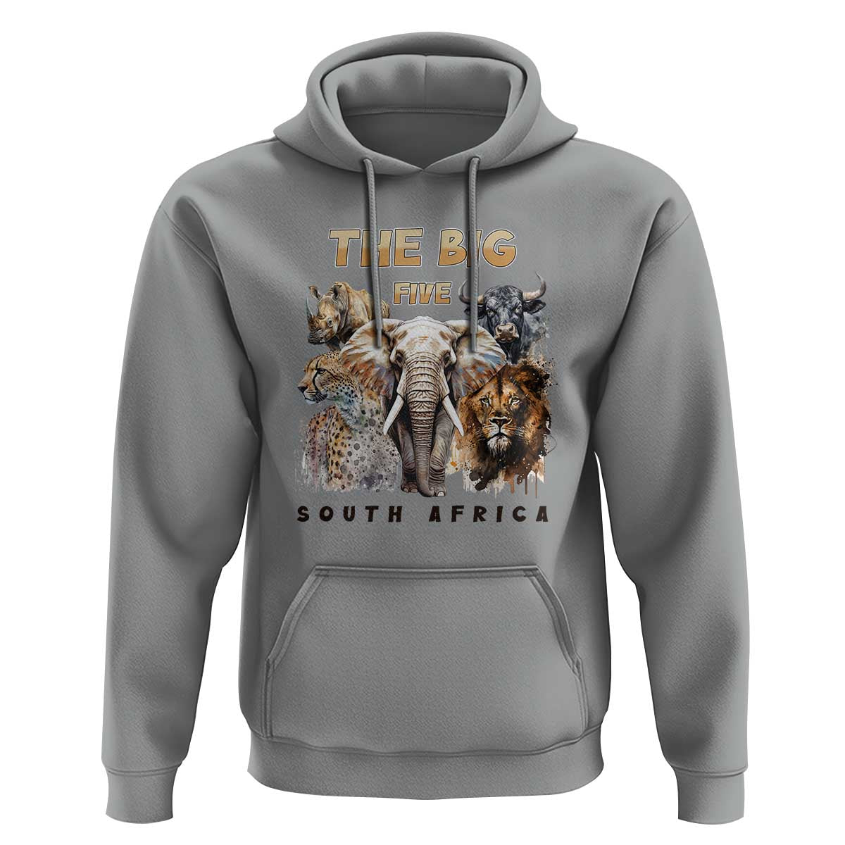 The Big Five South Africa Hoodie Elephant Lion Rhino Buffalo Leopard Animals Safari Wildlife