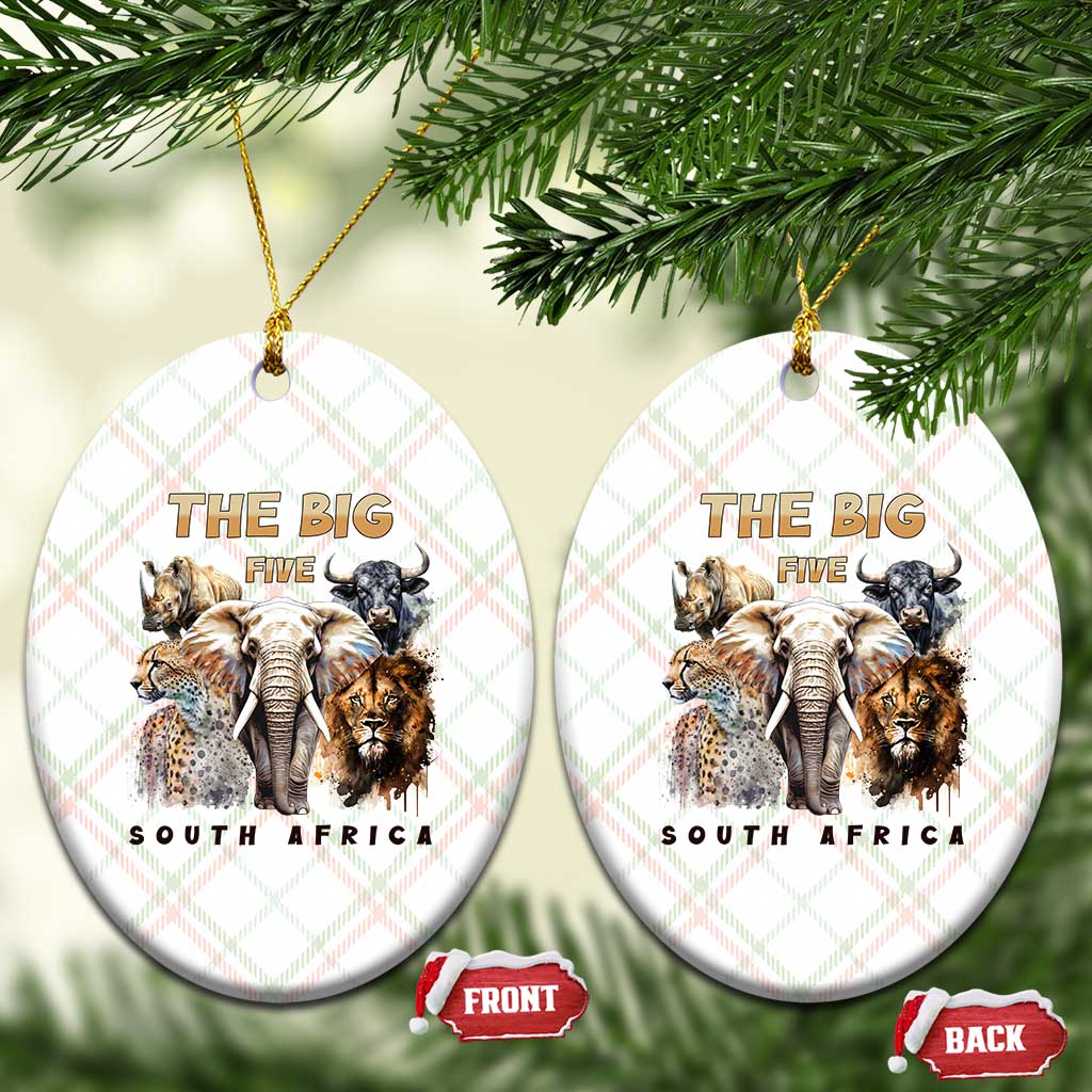 The Big Five South Africa Ceramic Ornament Elephant Lion Rhino Buffalo Leopard Animals Safari Wildlife - Wonder Print Shop