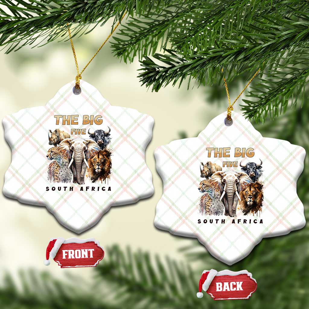 The Big Five South Africa Ceramic Ornament Elephant Lion Rhino Buffalo Leopard Animals Safari Wildlife - Wonder Print Shop