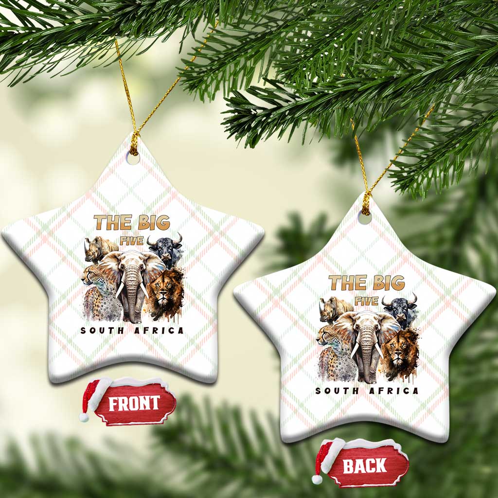 The Big Five South Africa Ceramic Ornament Elephant Lion Rhino Buffalo Leopard Animals Safari Wildlife - Wonder Print Shop