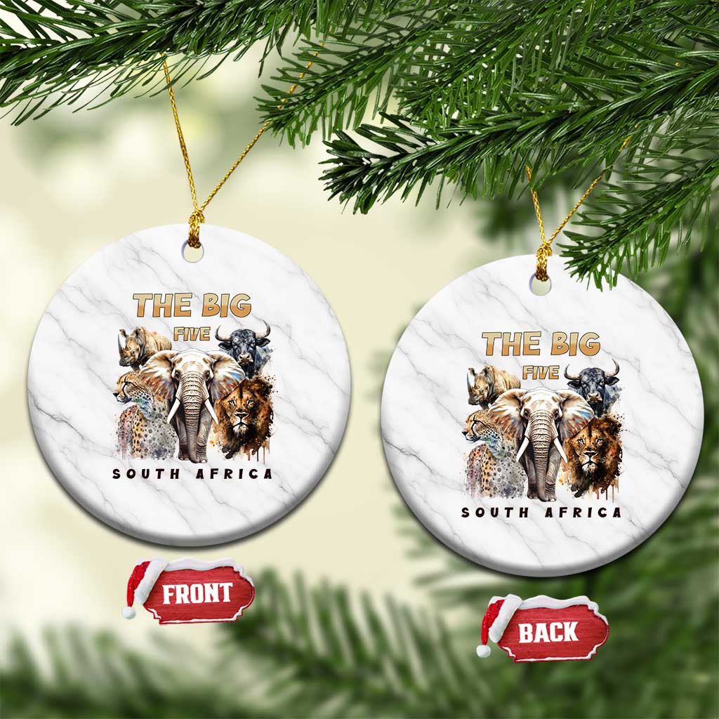 The Big Five South Africa Ceramic Ornament Elephant Lion Rhino Buffalo Leopard Animals Safari Wildlife - Wonder Print Shop
