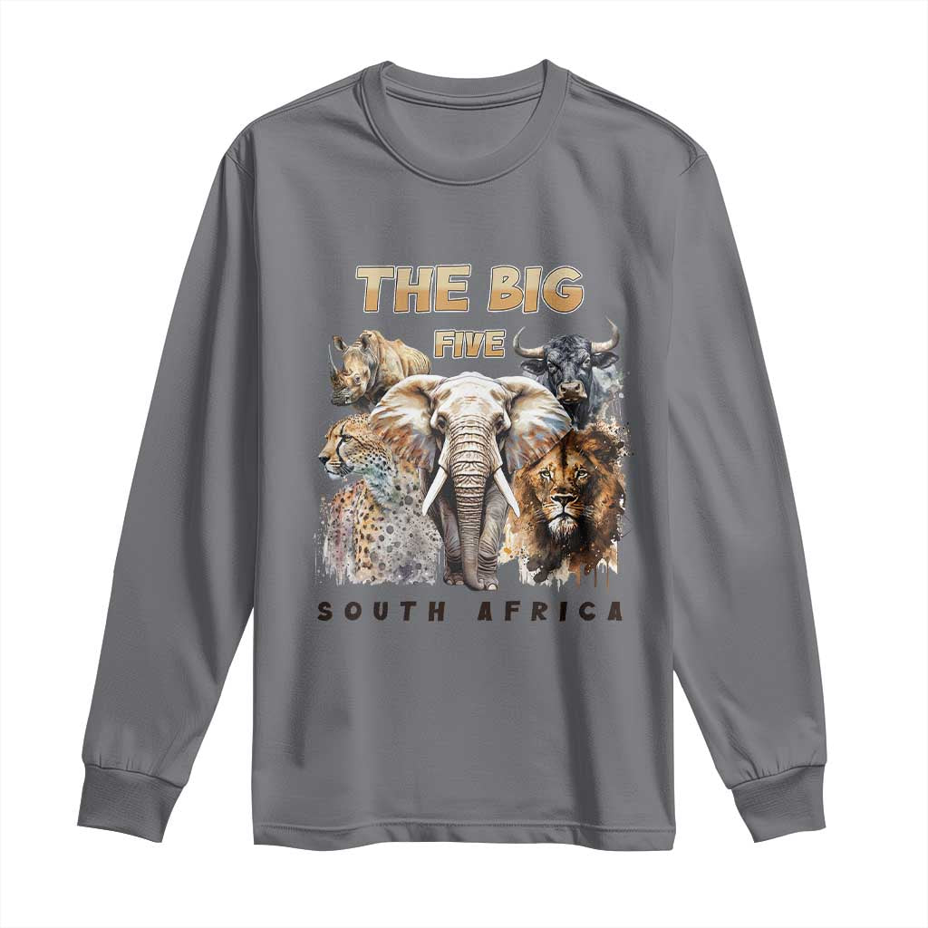 The Big Five South Africa Long Sleeve Shirt Elephant Lion Rhino Buffalo Leopard Animals Safari Wildlife
