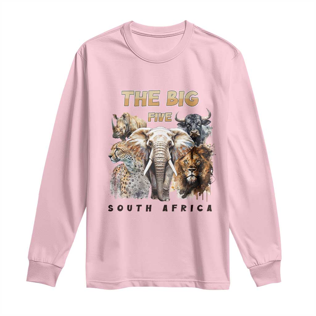 The Big Five South Africa Long Sleeve Shirt Elephant Lion Rhino Buffalo Leopard Animals Safari Wildlife
