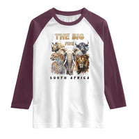 The Big Five South Africa Raglan Shirt Elephant Lion Rhino Buffalo Leopard Animals Safari Wildlife