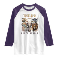 The Big Five South Africa Raglan Shirt Elephant Lion Rhino Buffalo Leopard Animals Safari Wildlife