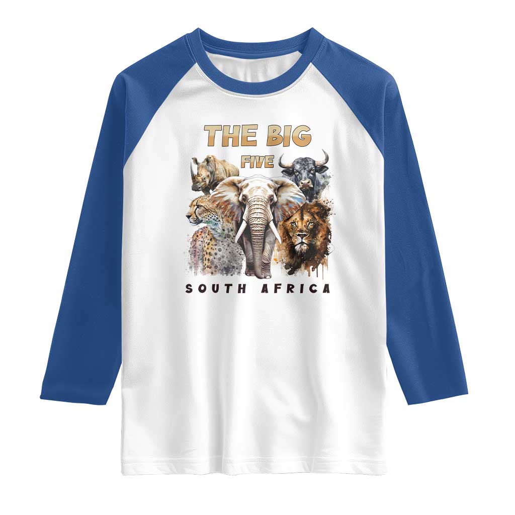 The Big Five South Africa Raglan Shirt Elephant Lion Rhino Buffalo Leopard Animals Safari Wildlife