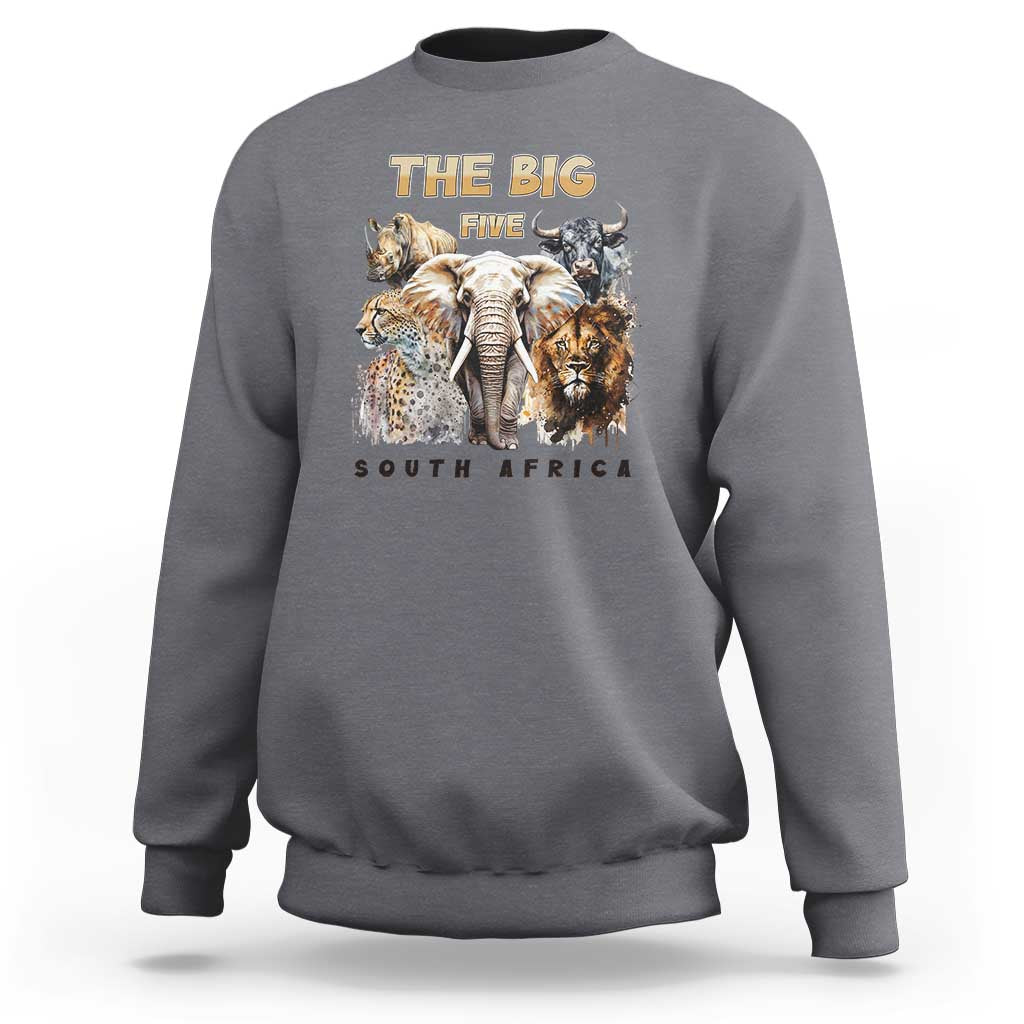 The Big Five South Africa Sweatshirt Elephant Lion Rhino Buffalo Leopard Animals Safari Wildlife
