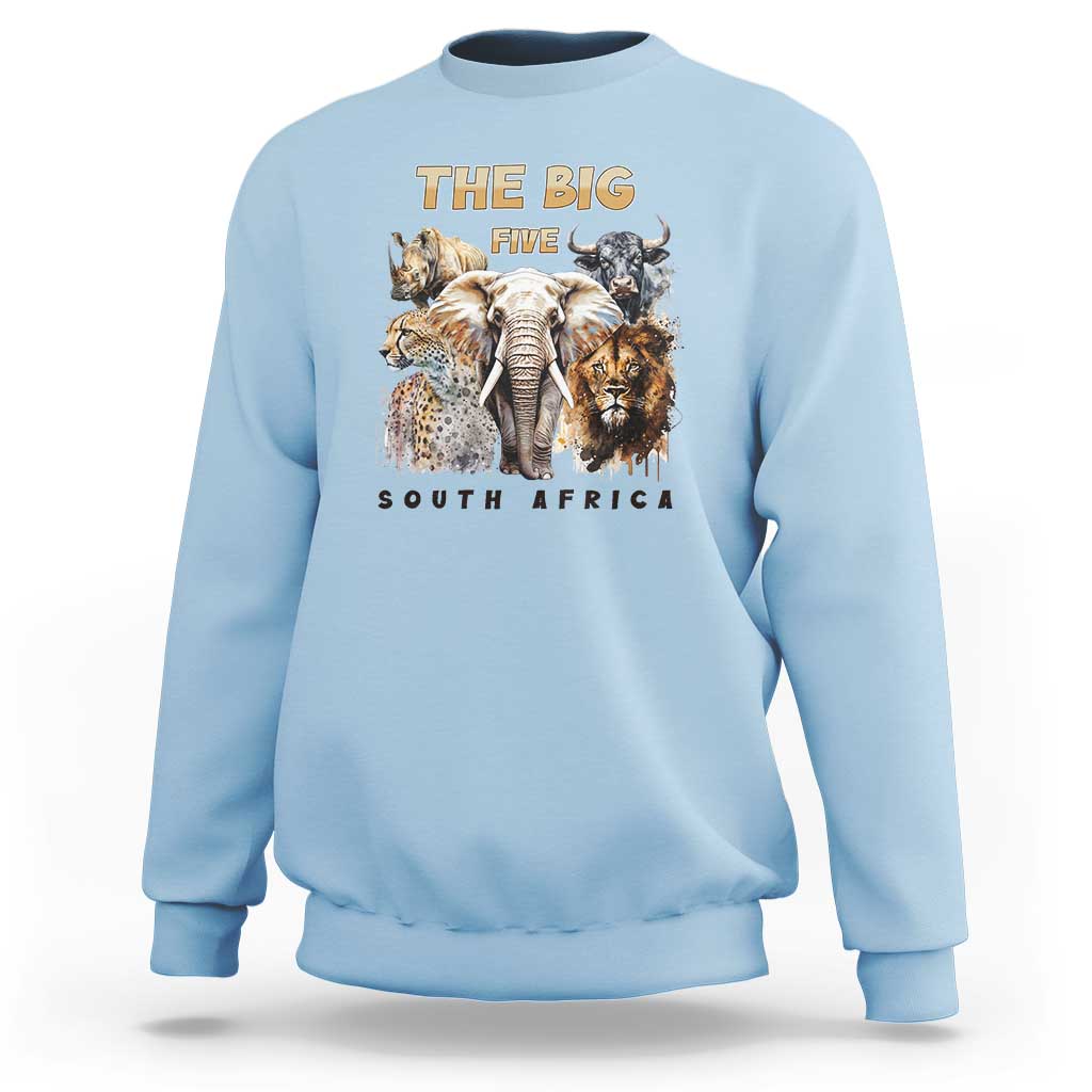 The Big Five South Africa Sweatshirt Elephant Lion Rhino Buffalo Leopard Animals Safari Wildlife