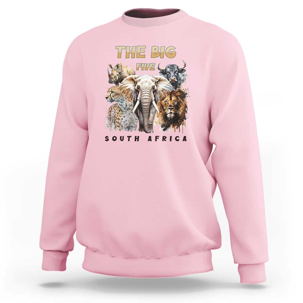 The Big Five South Africa Sweatshirt Elephant Lion Rhino Buffalo Leopard Animals Safari Wildlife
