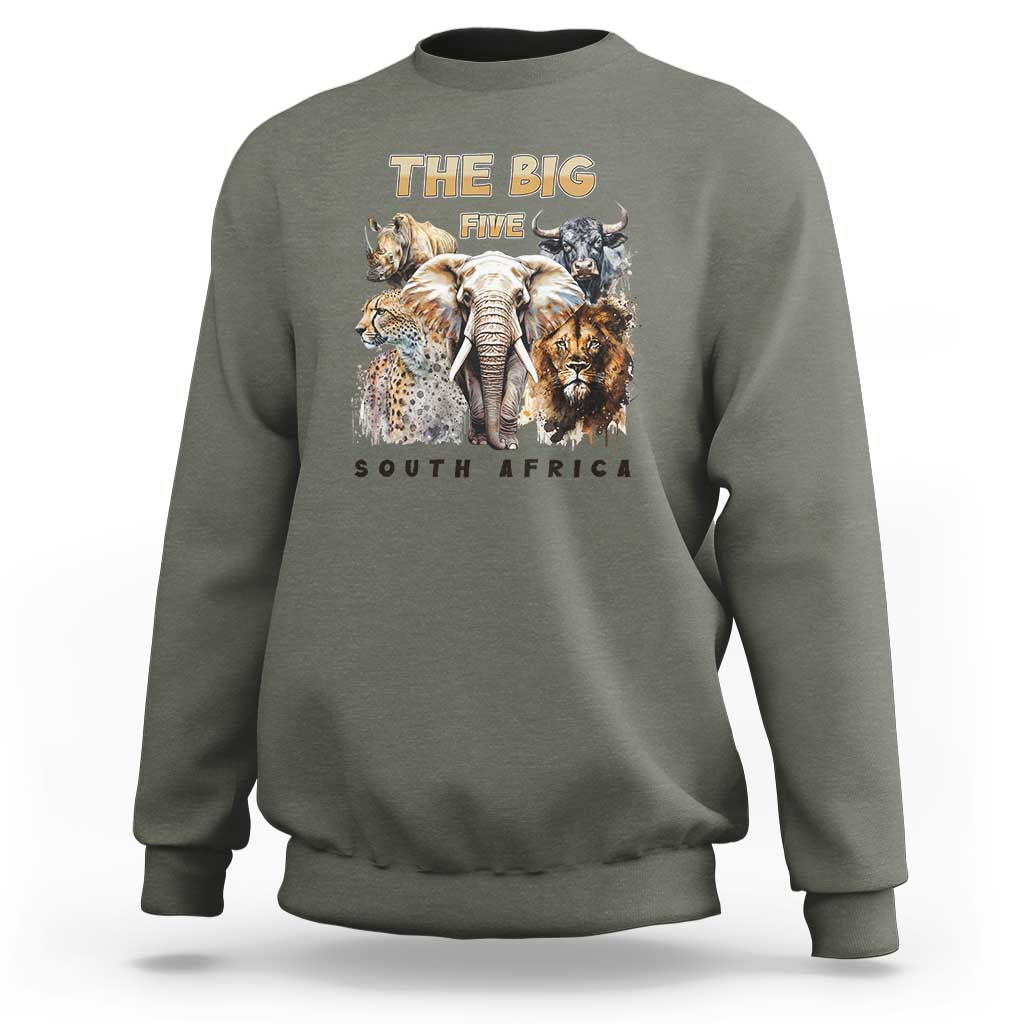 The Big Five South Africa Sweatshirt Elephant Lion Rhino Buffalo Leopard Animals Safari Wildlife