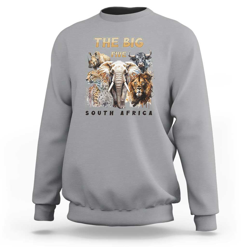 The Big Five South Africa Sweatshirt Elephant Lion Rhino Buffalo Leopard Animals Safari Wildlife