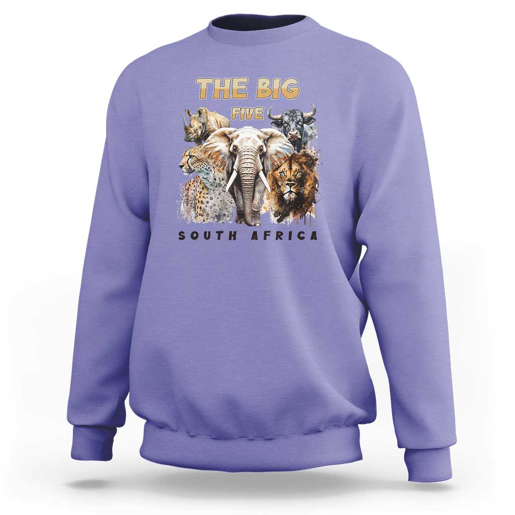 The Big Five South Africa Sweatshirt Elephant Lion Rhino Buffalo Leopard Animals Safari Wildlife