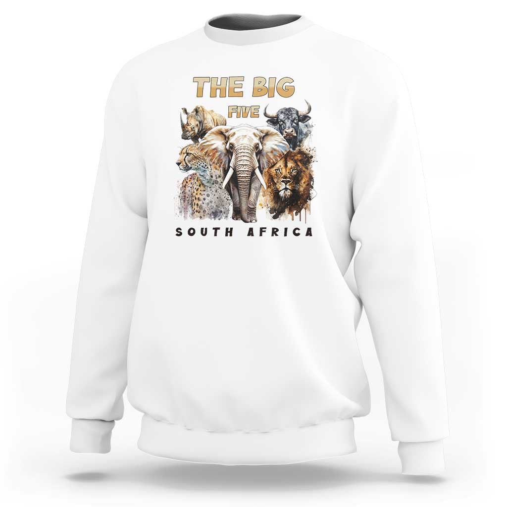 The Big Five South Africa Sweatshirt Elephant Lion Rhino Buffalo Leopard Animals Safari Wildlife