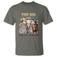 The Big Five South Africa T Shirt Elephant Lion Rhino Buffalo Leopard Animals Safari Wildlife