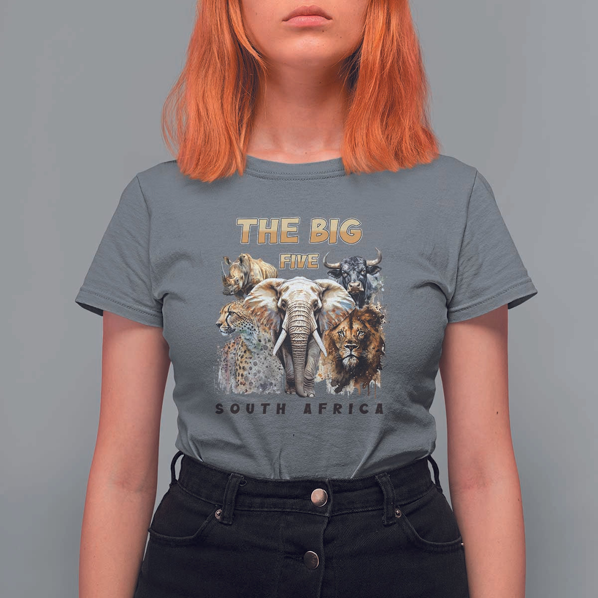 The Big Five South Africa T Shirt For Women Elephant Lion Rhino Buffalo Leopard Animals Safari Wildlife