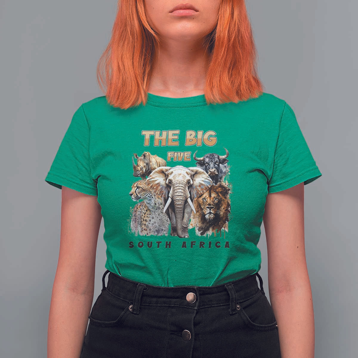 The Big Five South Africa T Shirt For Women Elephant Lion Rhino Buffalo Leopard Animals Safari Wildlife