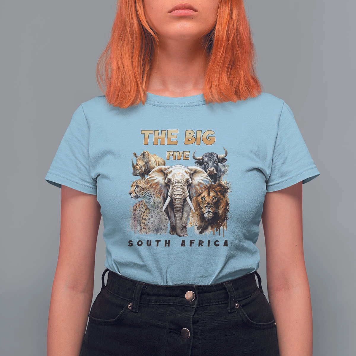 The Big Five South Africa T Shirt For Women Elephant Lion Rhino Buffalo Leopard Animals Safari Wildlife