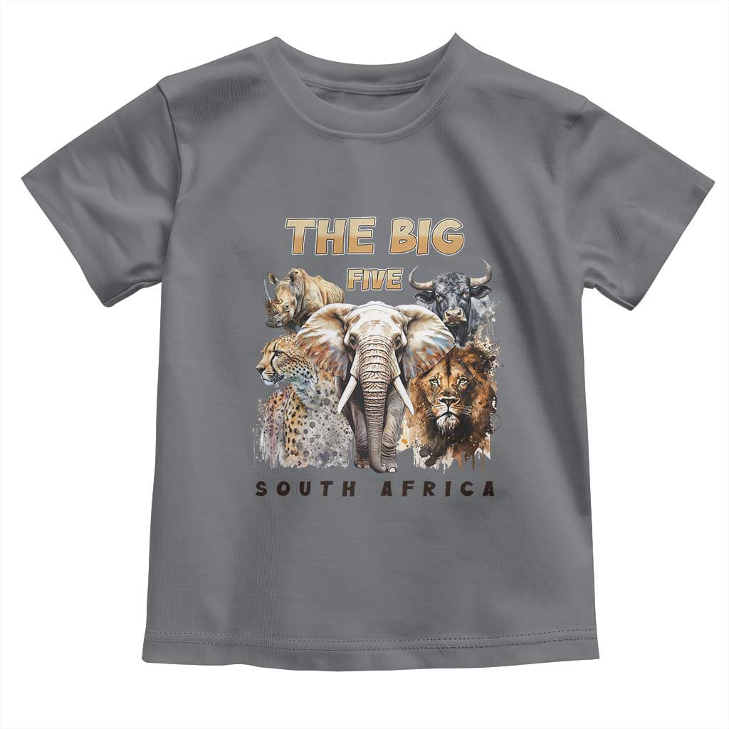 The Big Five South Africa Toddler T Shirt Elephant Lion Rhino Buffalo Leopard Animals Safari Wildlife