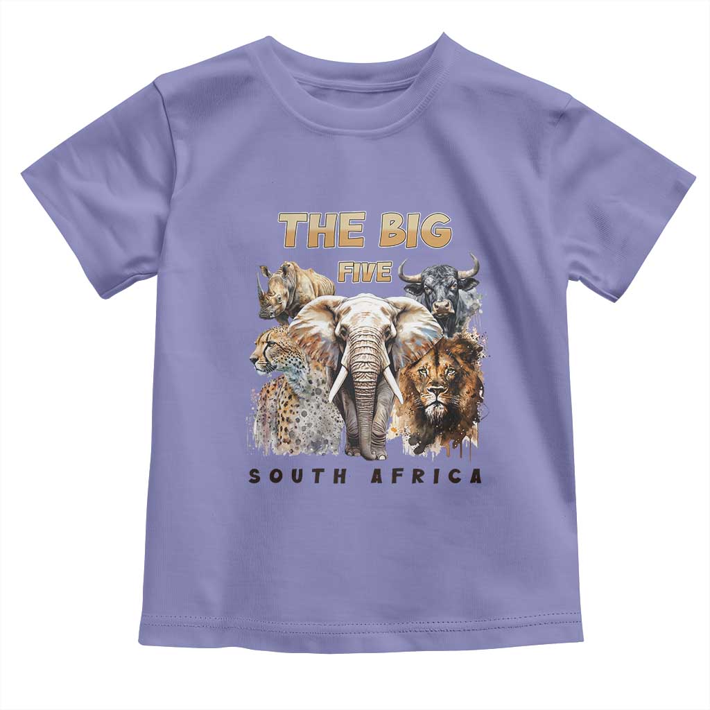 The Big Five South Africa Toddler T Shirt Elephant Lion Rhino Buffalo Leopard Animals Safari Wildlife