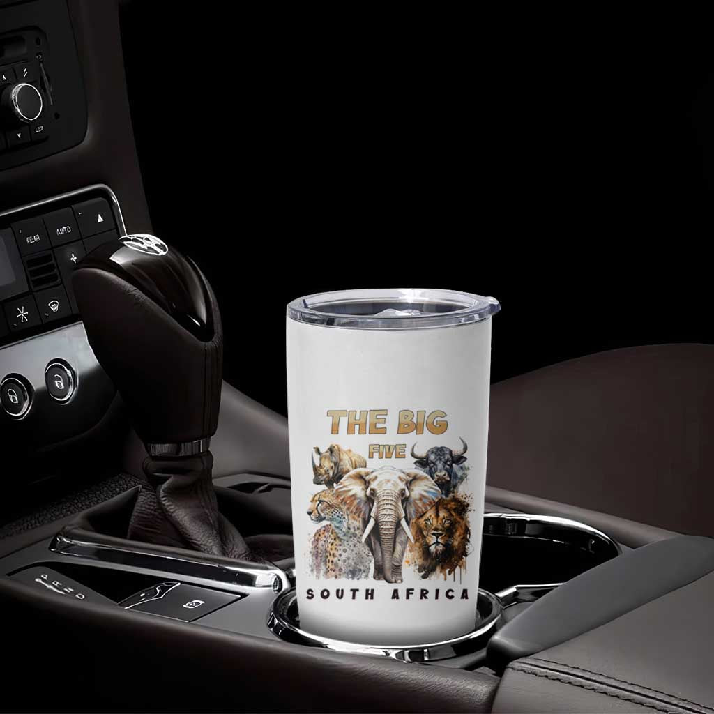 The Big Five South Africa Tumbler Cup Elephant Lion Rhino Buffalo Leopard Animals Safari Wildlife
