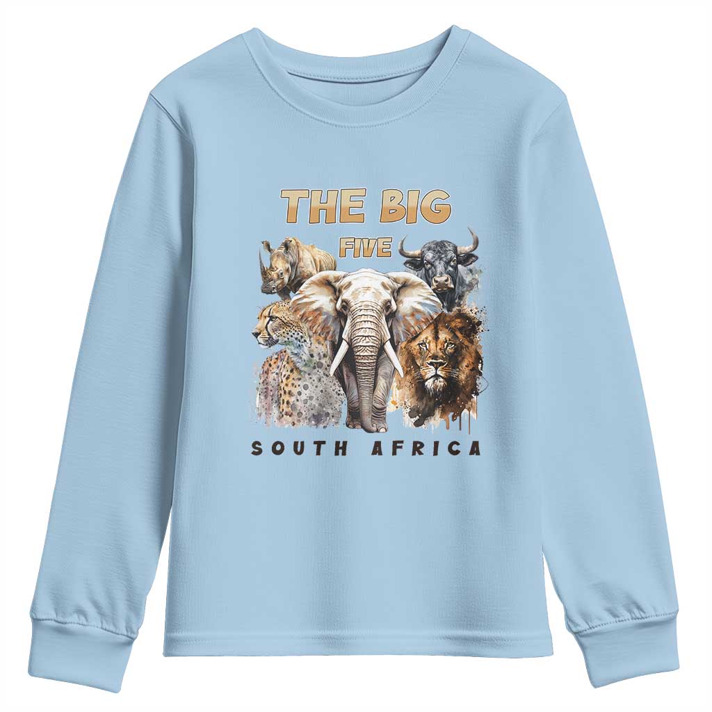 The Big Five South Africa Youth Sweatshirt Elephant Lion Rhino Buffalo Leopard Animals Safari Wildlife