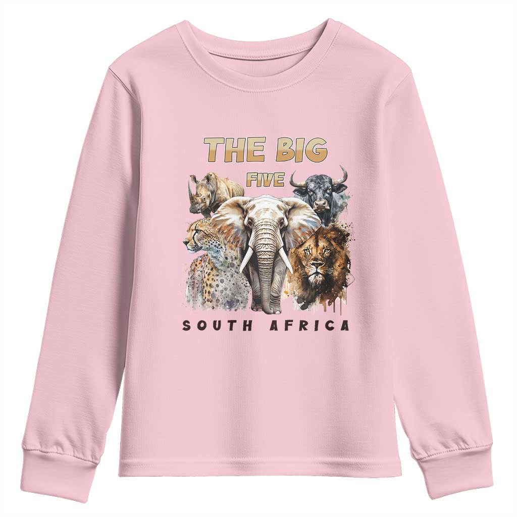The Big Five South Africa Youth Sweatshirt Elephant Lion Rhino Buffalo Leopard Animals Safari Wildlife