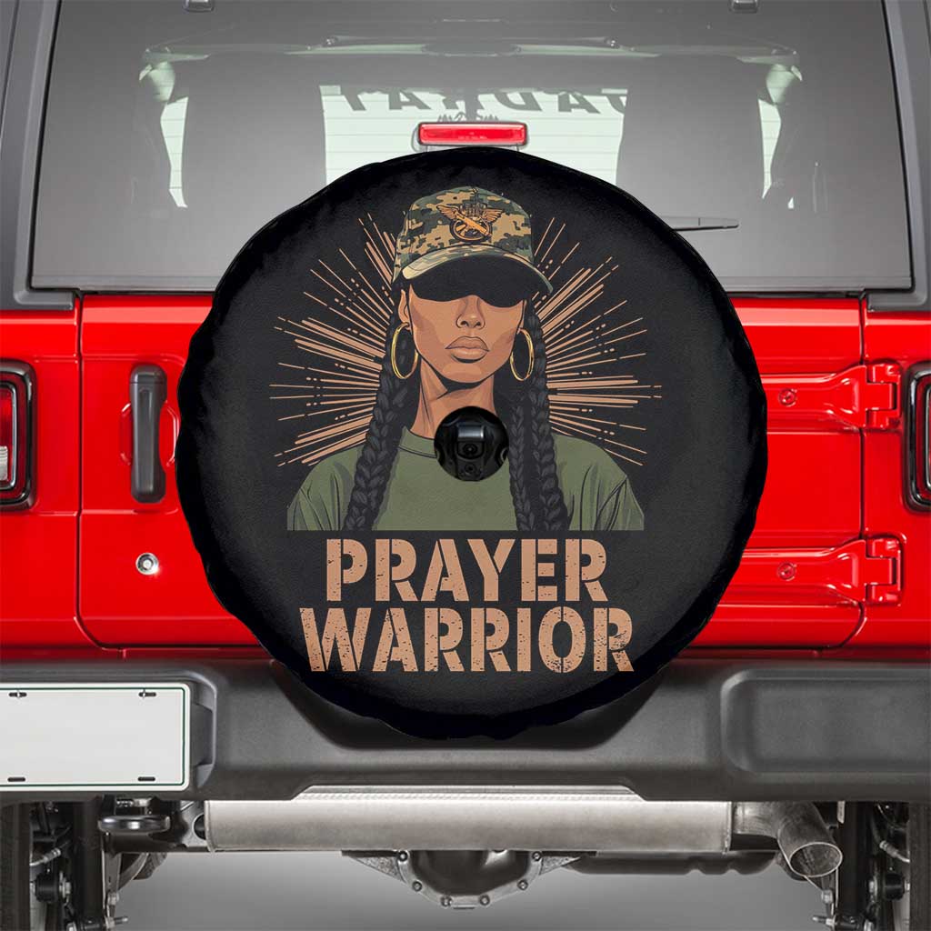 Black Prayer Warrior Spare Tire Cover Jesus God Christian Camo Girl