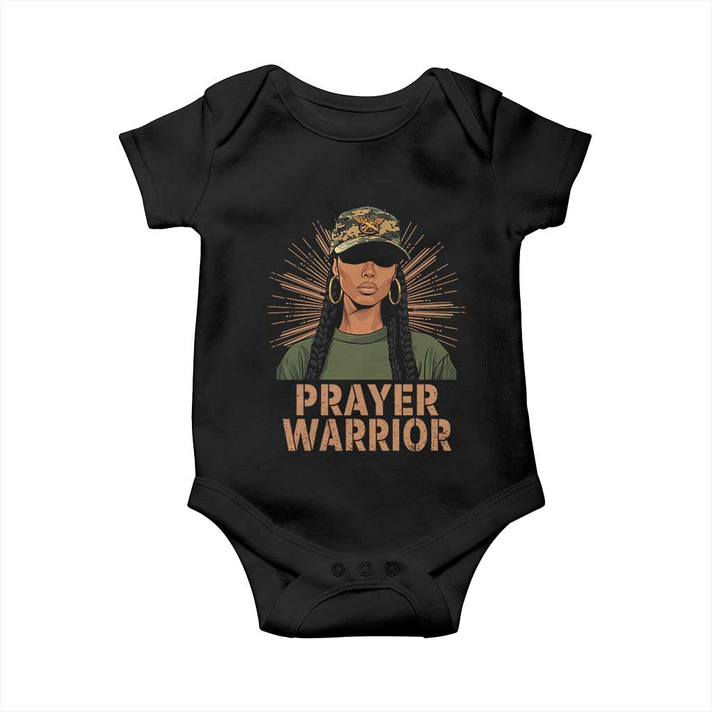 Black Prayer Warrior Baby Onesie Jesus God Christian Camo Girl