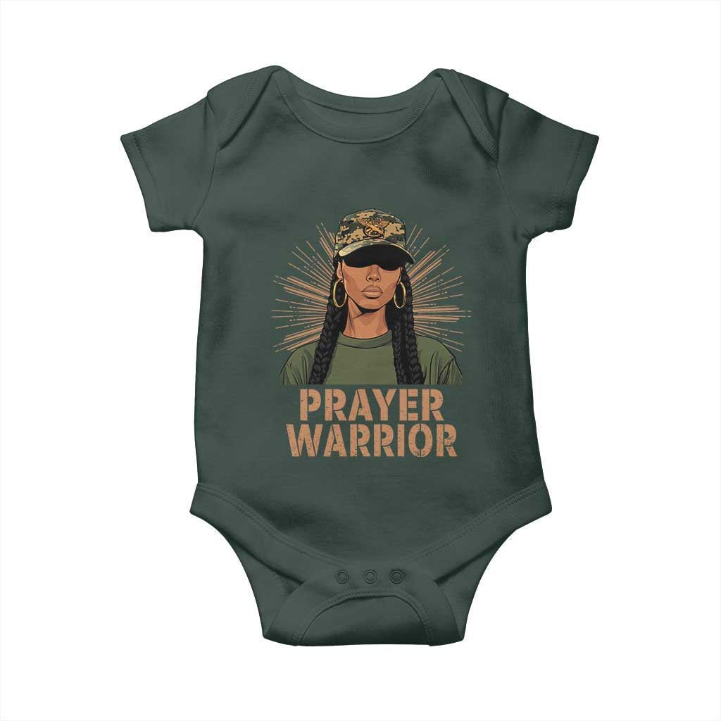 Black Prayer Warrior Baby Onesie Jesus God Christian Camo Girl