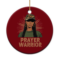 Black Prayer Warrior Ceramic Ornament Jesus God Christian Camo Girl - Wonder Print Shop